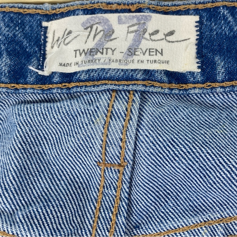 FREE PEOPLE WE THE FREE Jeans Women Distressed Size 27 Button Fly Raw Bohemian - Picture 2 of 16
